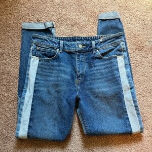 Stylish ASOS Patchwork Blue Denim Skinny Jeans EUC